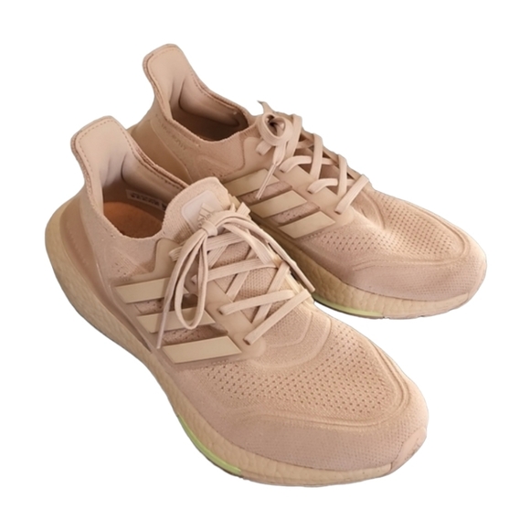 ADIDAS ULTRABOOST 21 Primeknit Sneakers 10 Ash Pearl Hazy Rose Blush Pink Tan - Picture 5 of 16